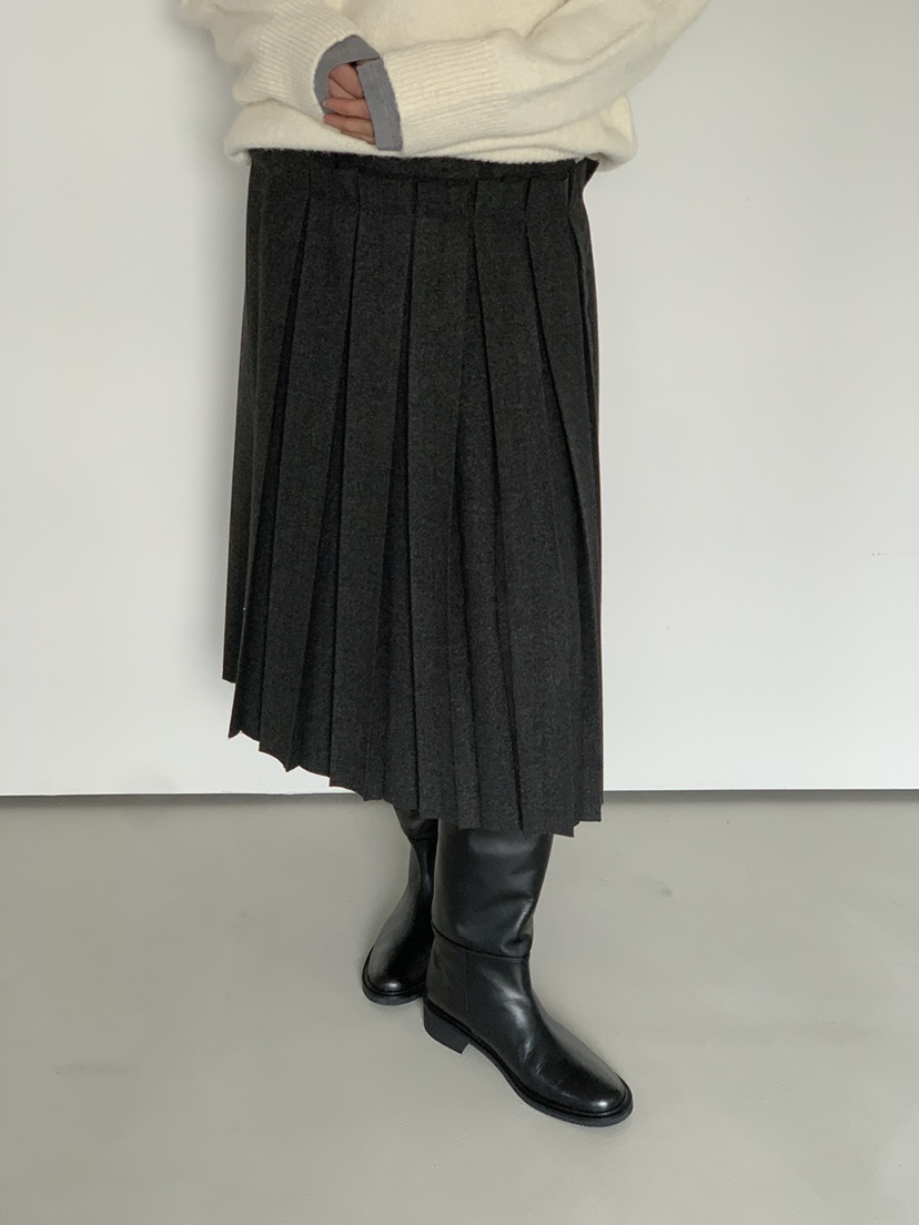 OURS東大門㊣代購女裝新款真品職業人氣半身裙中短裙系帶褶裥OURS半身裙/中短裙