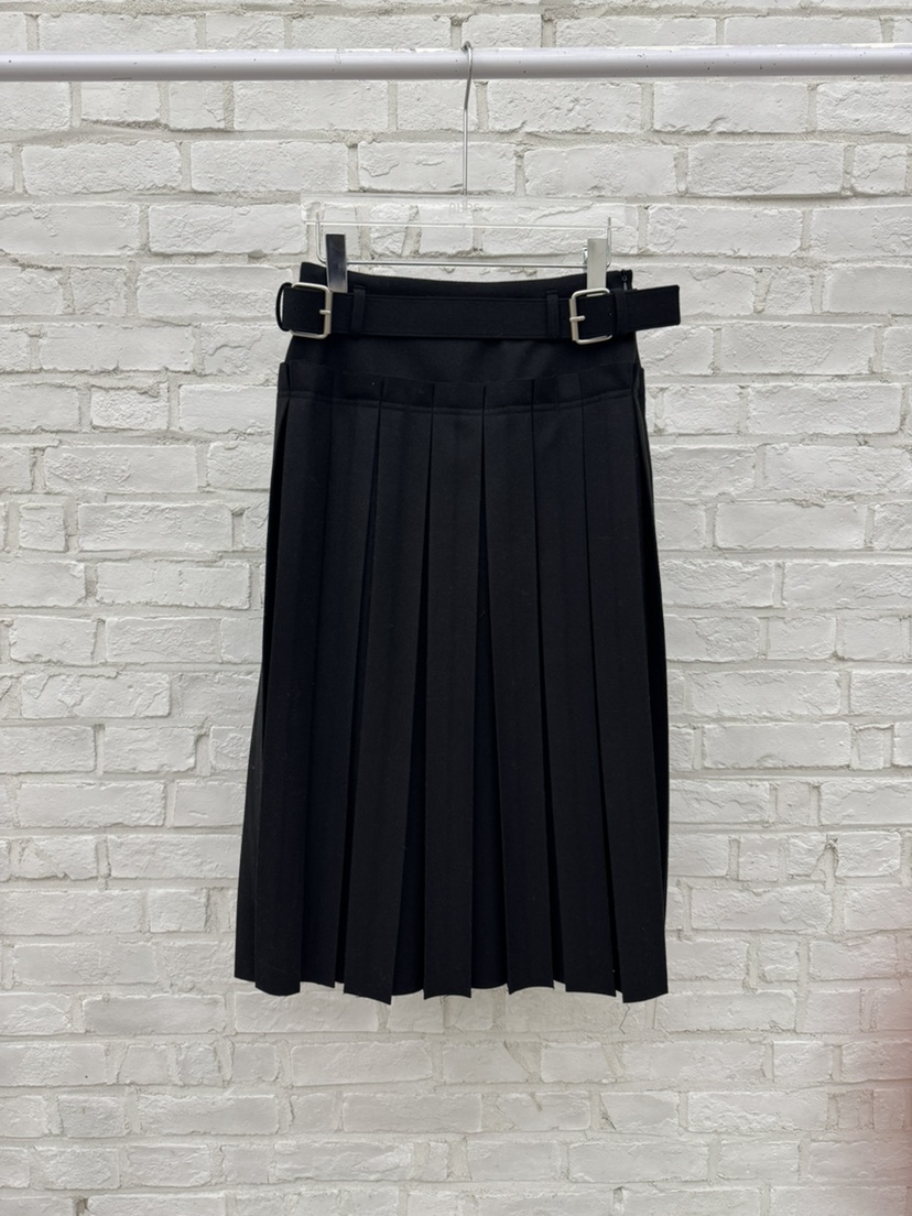 OURS東大門㊣代購女裝新款真品職業人氣半身裙中短裙系帶褶裥OURS半身裙/中短裙圖色2