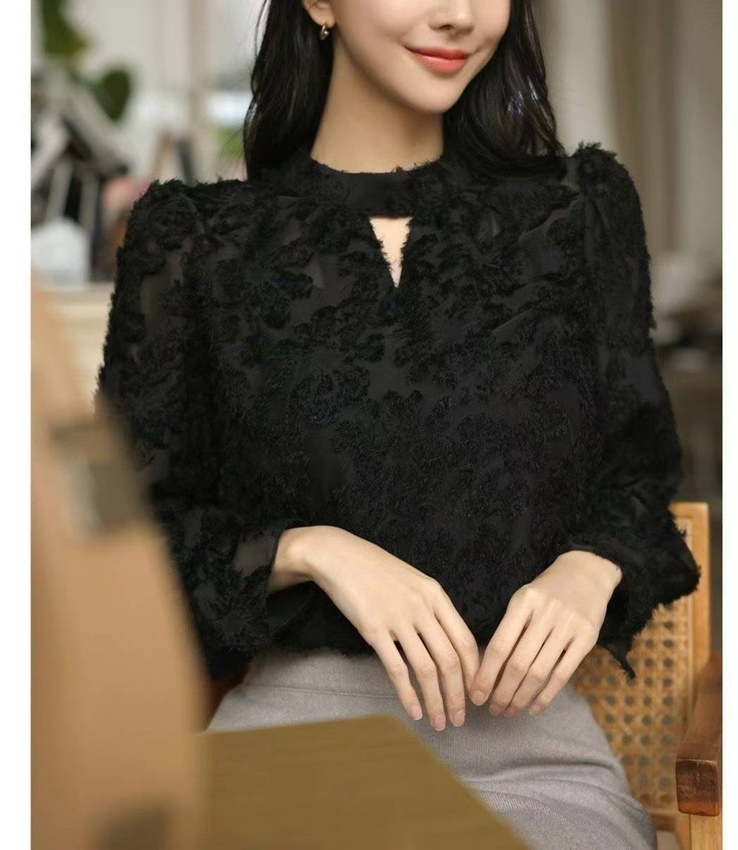 OLIVIA東大門㊣代購女裝新品時尚推薦真品25秋冬襯衫蕾絲衫OLIVIA襯衫/蕾絲衫圖色1