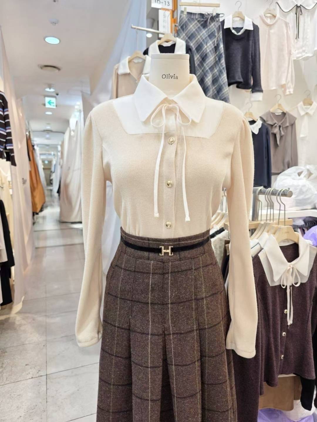 OLIVIA韓國直郵㊣女士新品職業推薦時尚休閑真品熱賣針織衫OLIVIA針織衫圖色3