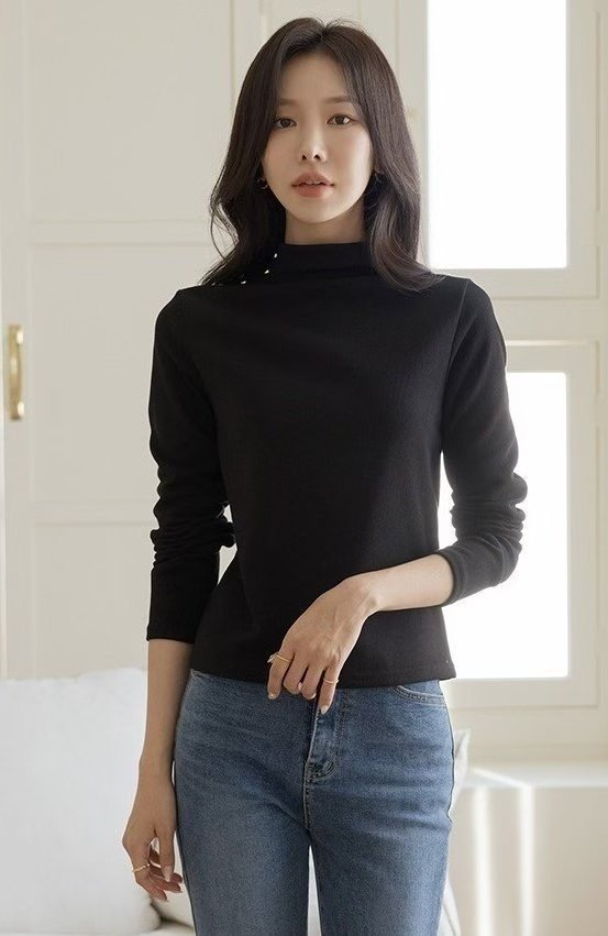 OLIVIA東大門㊣直郵女裝新品休閑職業25秋冬真品人氣長袖T恤OLIVIA長袖T恤圖色1