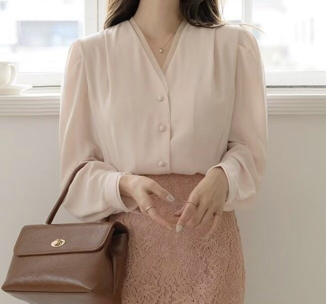 OLIVIA韓國直郵㊣女裝新品時尚熱賣推薦人氣職業襯衫蕾絲衫OLIVIA襯衫/蕾絲衫圖色2
