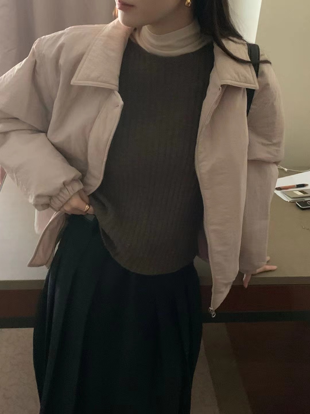 MOOD BEIGE韓國代購㊣女士新品真品休閑熱賣人氣推薦時尚夾克MOOD BEIGE夾克