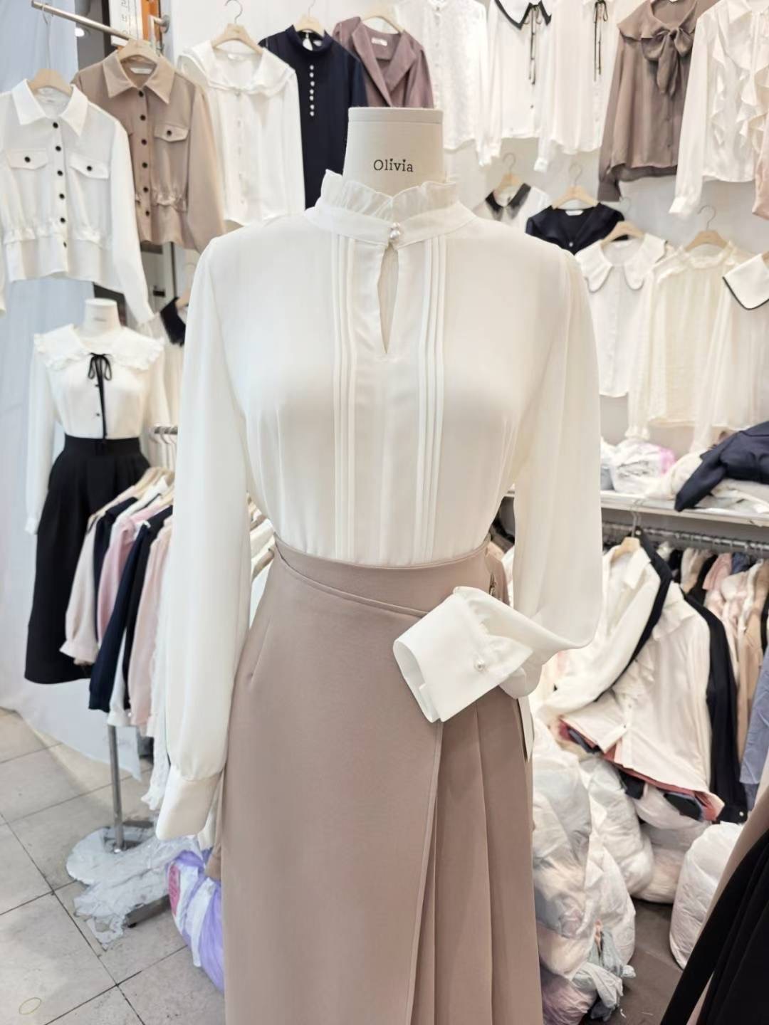 OLIVIA韓國代購㊣女士新款時尚熱賣人氣25秋冬推薦襯衫蕾絲衫OLIVIA襯衫/蕾絲衫圖色2