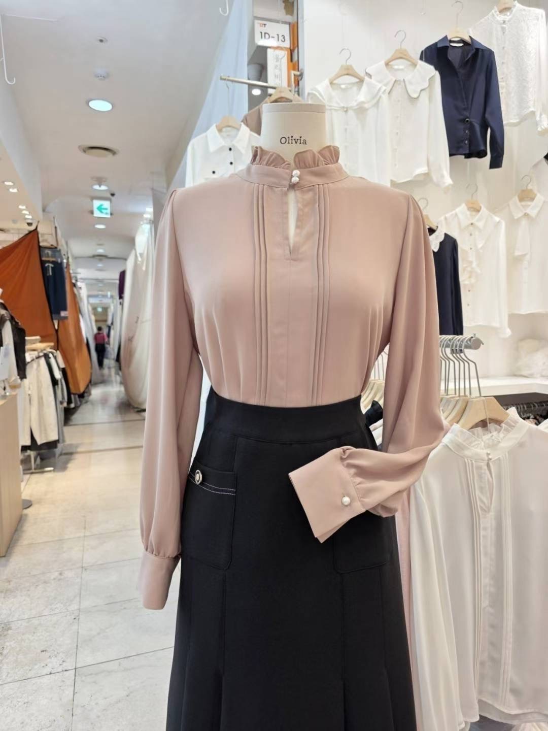 OLIVIA韓國代購㊣女士新款時尚熱賣人氣25秋冬推薦襯衫蕾絲衫OLIVIA襯衫/蕾絲衫圖色3