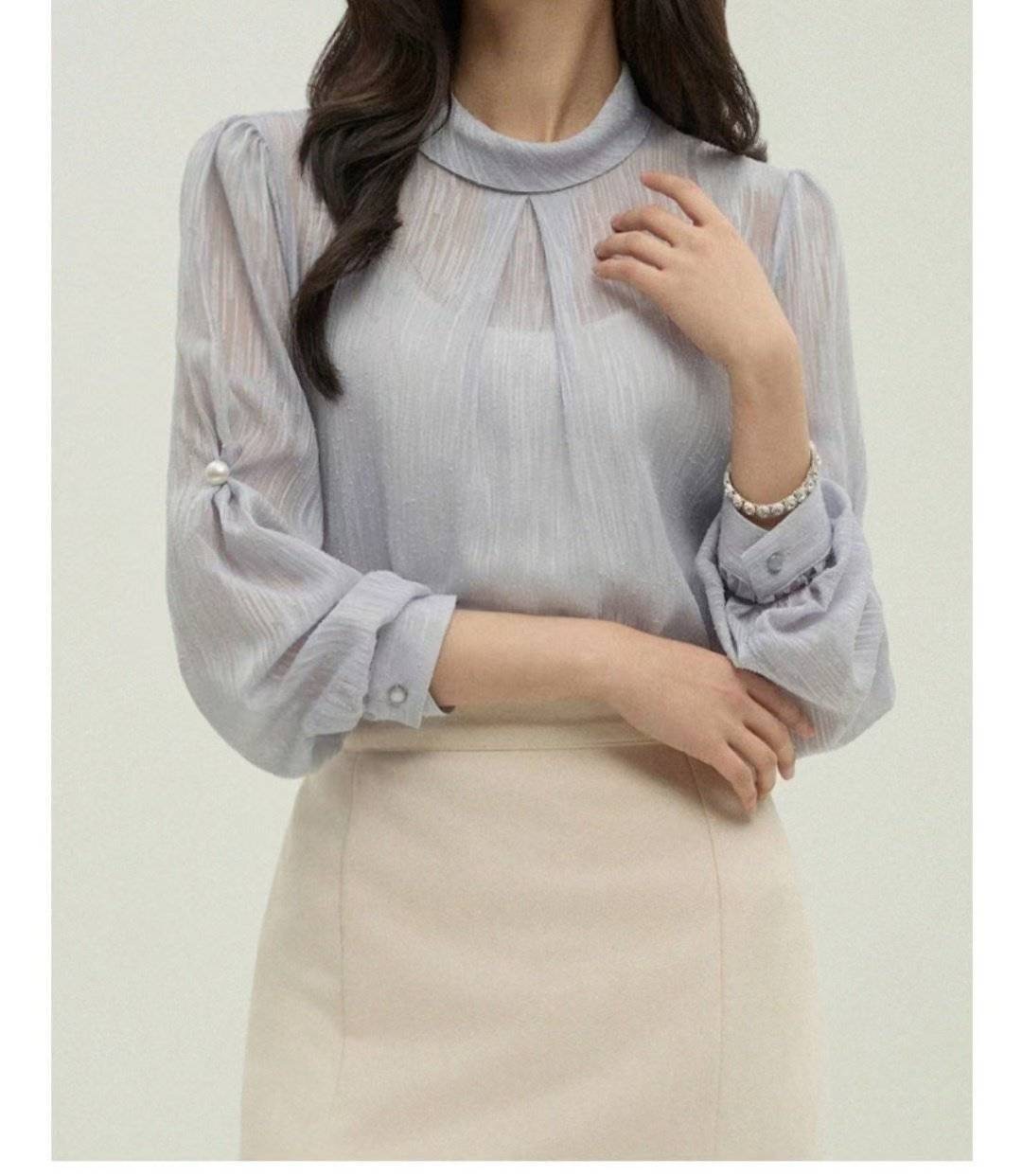 OLIVIA東大門㊣實拍女裝新品熱賣職業休閑真品推薦襯衫蕾絲衫OLIVIA襯衫/蕾絲衫圖色1