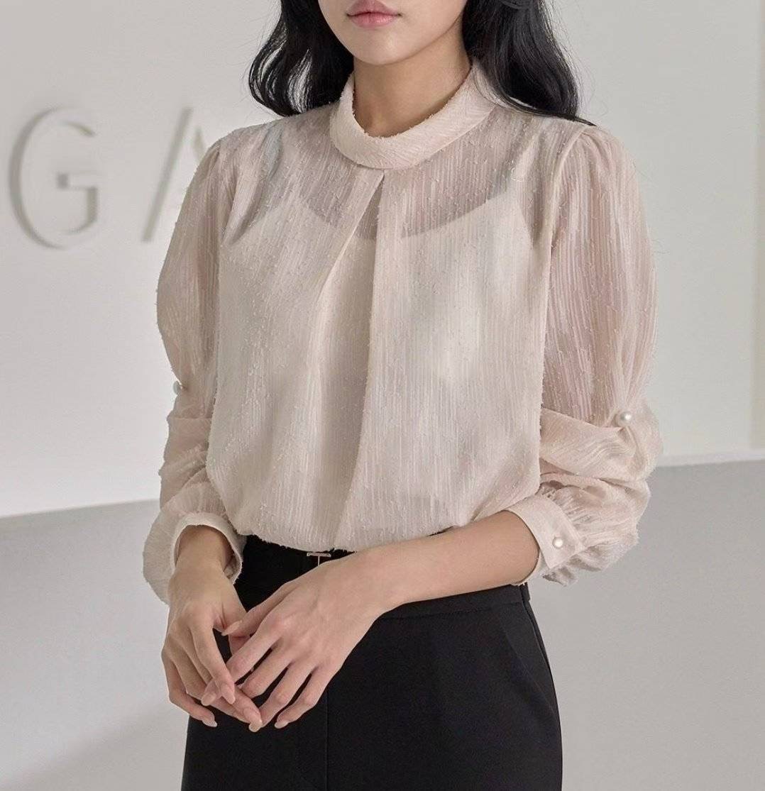 OLIVIA東大門㊣實拍女裝新品熱賣職業休閑真品推薦襯衫蕾絲衫OLIVIA襯衫/蕾絲衫圖色2