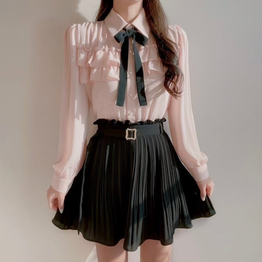 OLIVIA東大門㊣實拍女士新款25秋冬熱賣職業休閑襯衫蕾絲衫OLIVIA襯衫/蕾絲衫圖色2