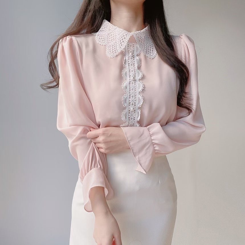 OLIVIA東大門㊣直郵女裝新品25秋冬人氣真品休閑襯衫蕾絲衫OLIVIA襯衫/蕾絲衫