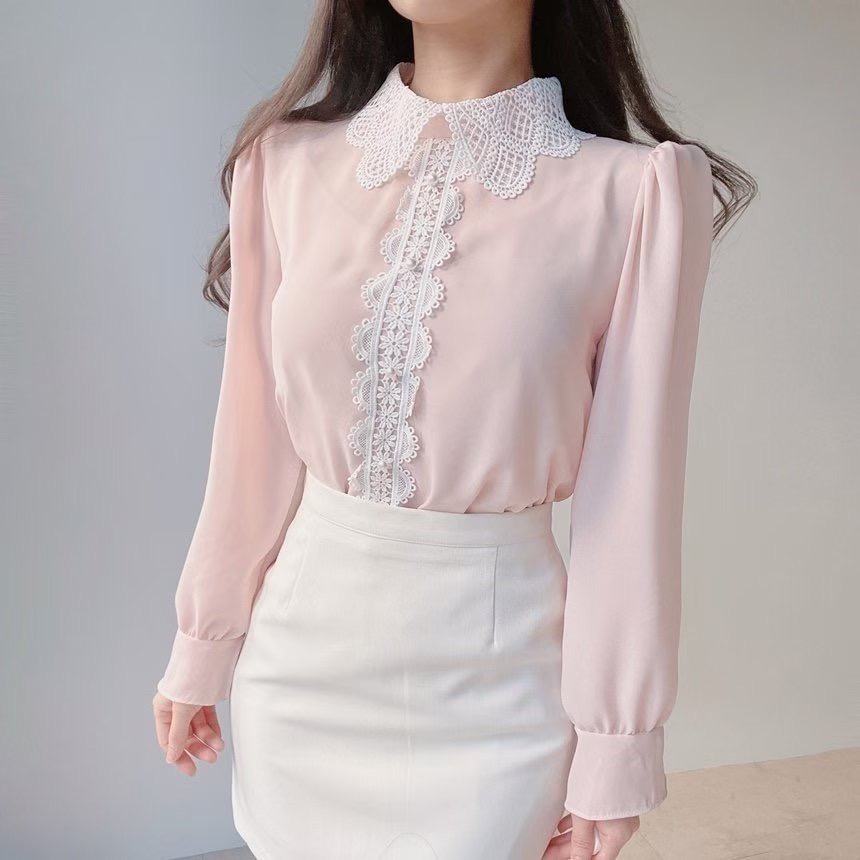 OLIVIA東大門㊣直郵女裝新品25秋冬人氣真品休閑襯衫蕾絲衫OLIVIA襯衫/蕾絲衫圖色1