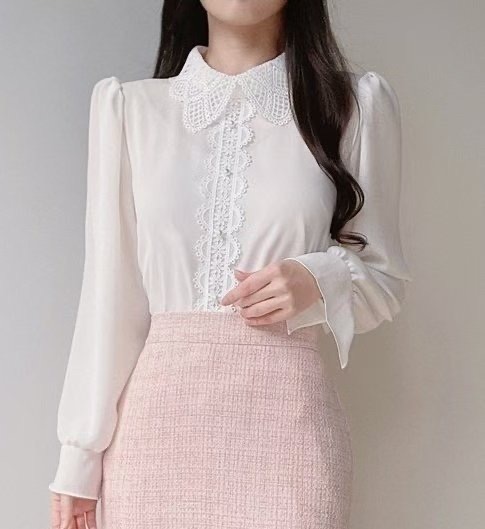 OLIVIA東大門㊣直郵女裝新品25秋冬人氣真品休閑襯衫蕾絲衫OLIVIA襯衫/蕾絲衫圖色2