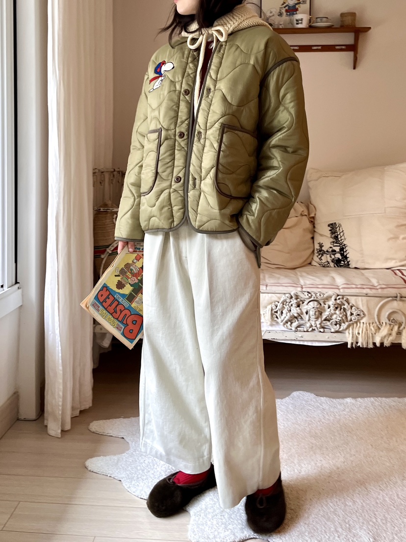 AT NOTE東大門㊣直郵女裝新品推薦短款棉服史努比刺繡絎縫AT NOTE短款棉服