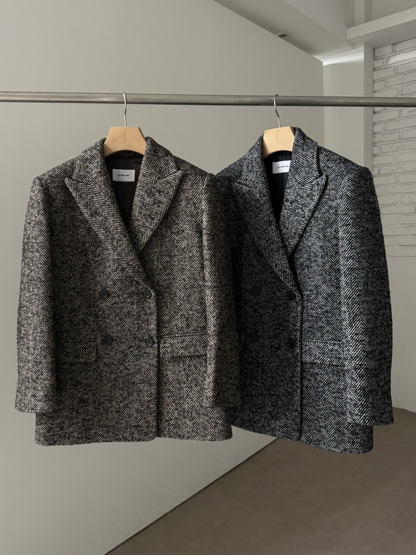 LOWBURN東大門㊣代購女裝新款真品熱賣時尚推薦夾克人字紋雙層LOWBURN夾克