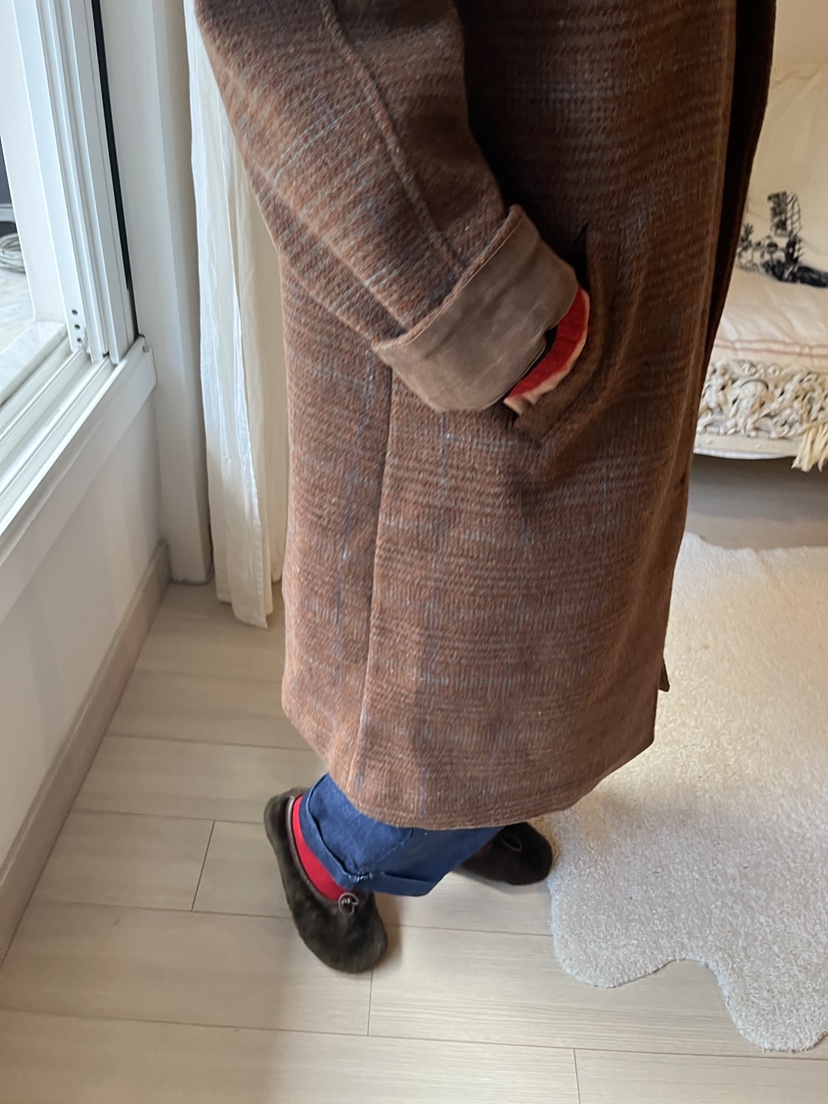 AT NOTE東大門㊣實拍女士新款職業熱賣時尚中長款大衣格子AT NOTE中長款大衣