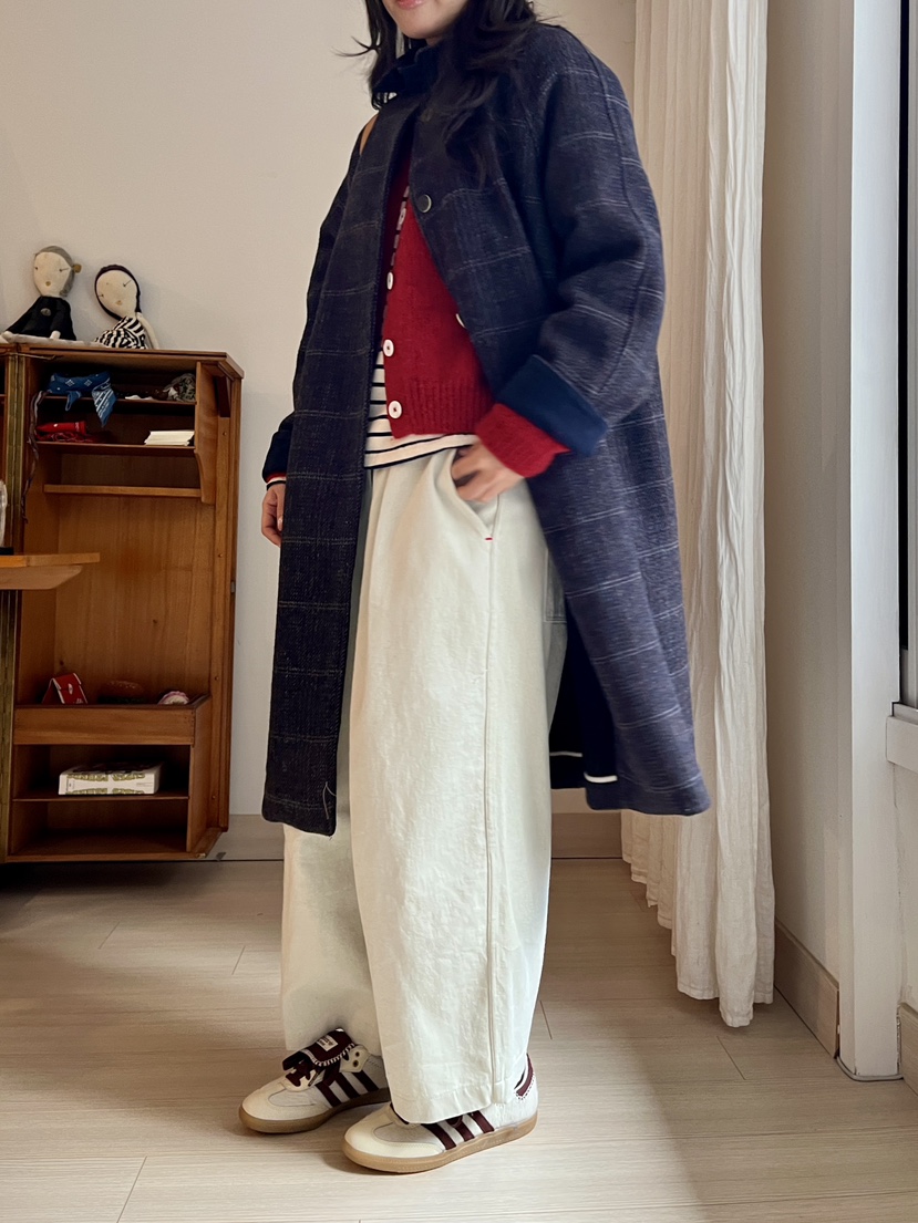 AT NOTE東大門㊣實拍女士新款職業熱賣時尚中長款大衣格子AT NOTE中長款大衣