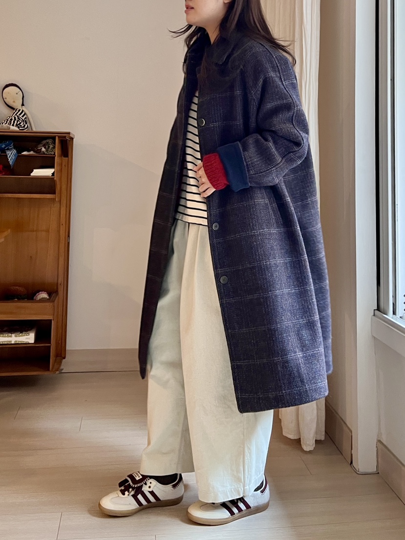 AT NOTE東大門㊣實拍女士新款職業熱賣時尚中長款大衣格子AT NOTE中長款大衣