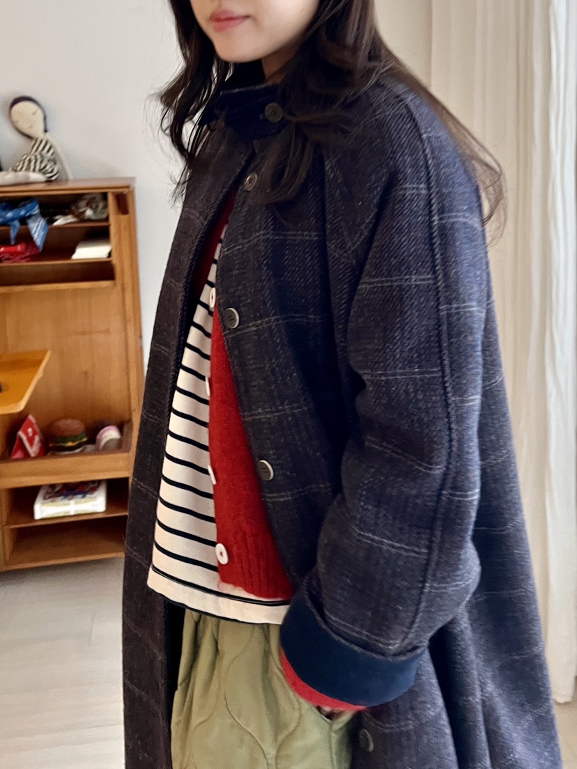 AT NOTE東大門㊣實拍女士新款職業熱賣時尚中長款大衣格子AT NOTE中長款大衣