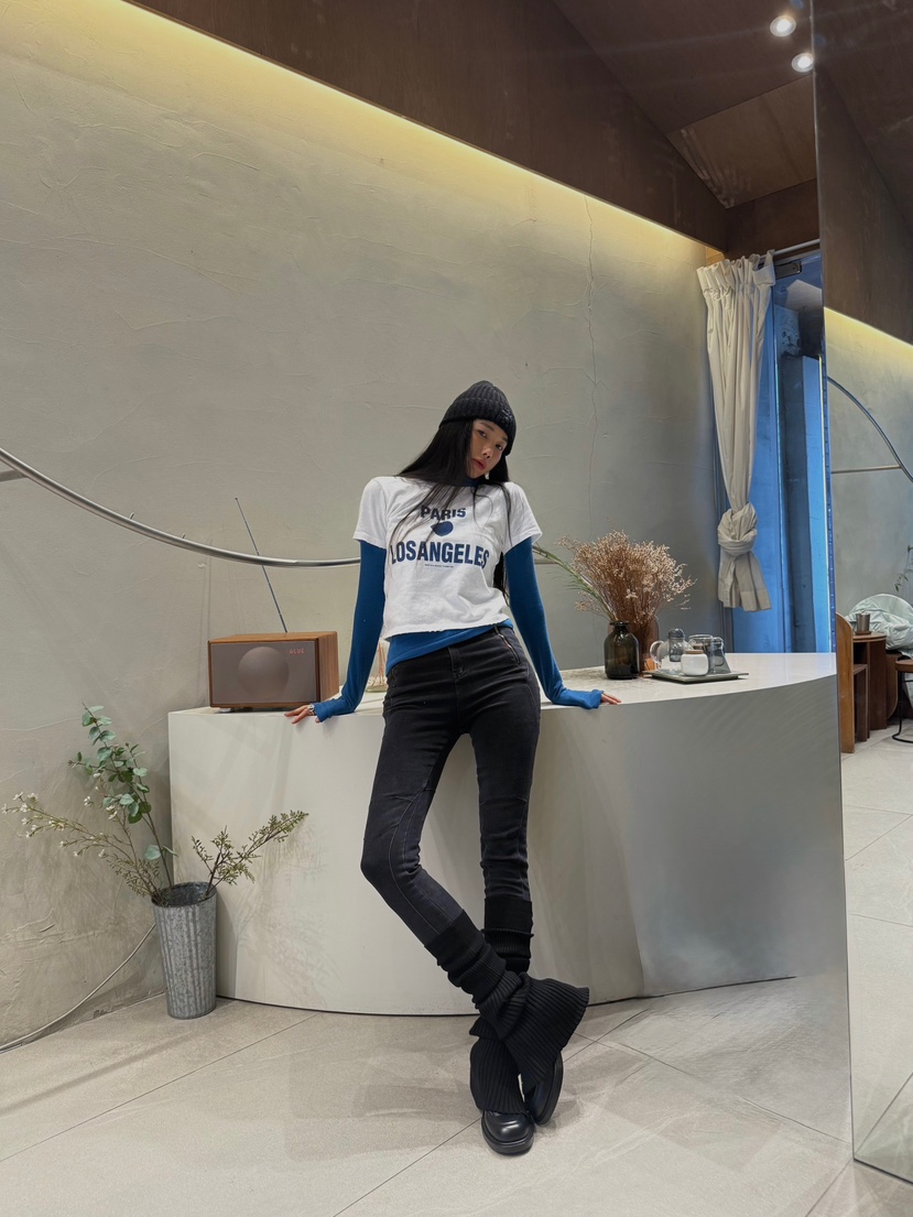 ABBEYLEE東大門㊣直郵女裝新品25秋冬時尚牛仔褲緊身褲拉鏈ABBEYLEE牛仔褲