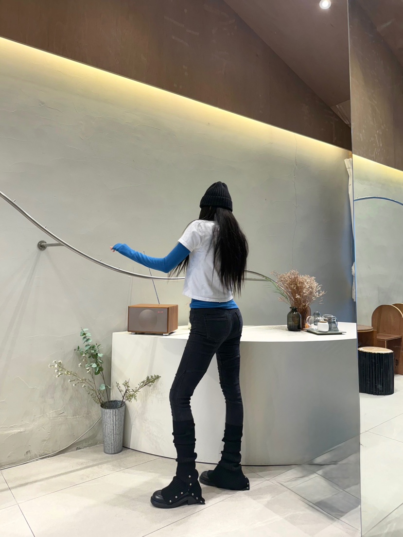 ABBEYLEE東大門㊣直郵女裝新品25秋冬時尚牛仔褲緊身褲拉鏈ABBEYLEE牛仔褲