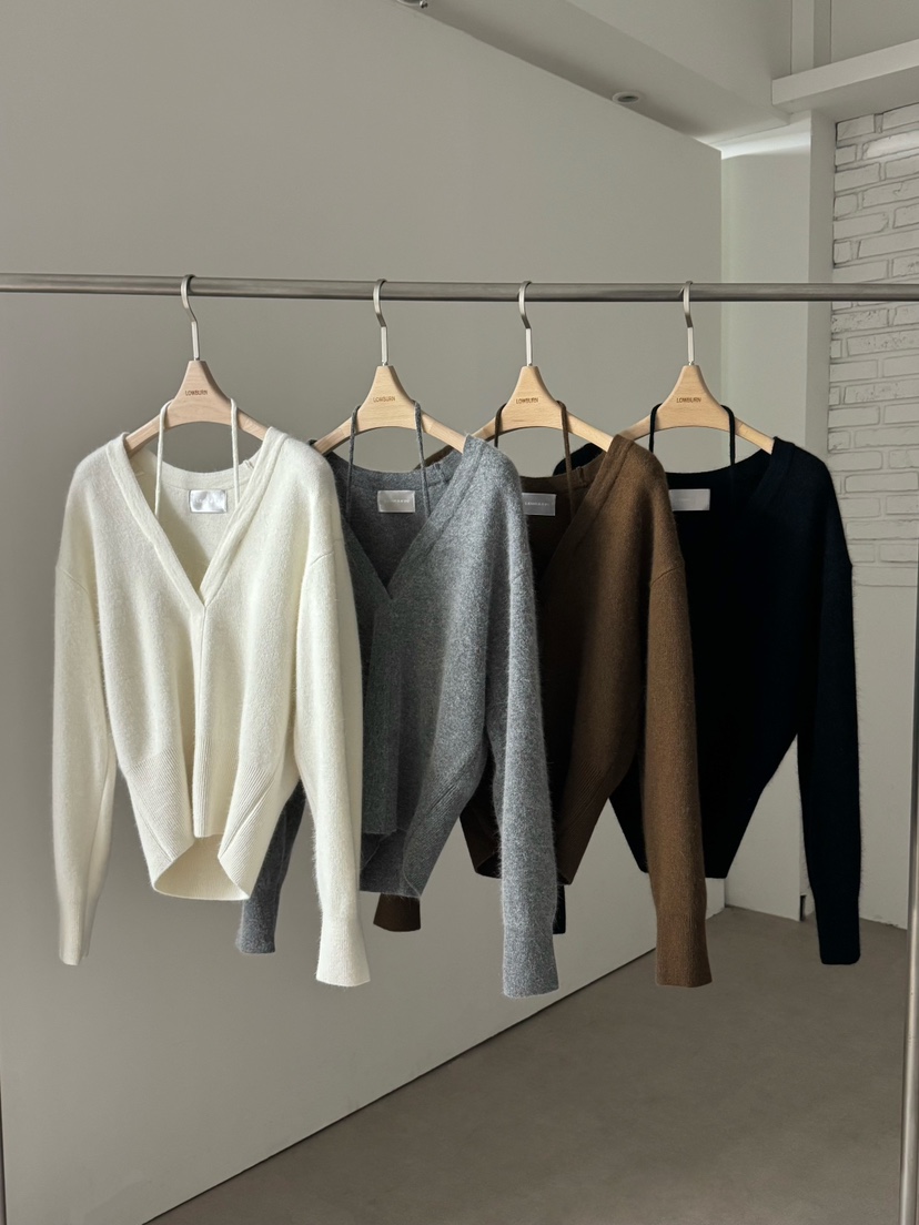 LOWBURN韓國直郵㊣女士新款時尚休閑25秋冬針織衫安哥拉羊毛LOWBURN針織衫