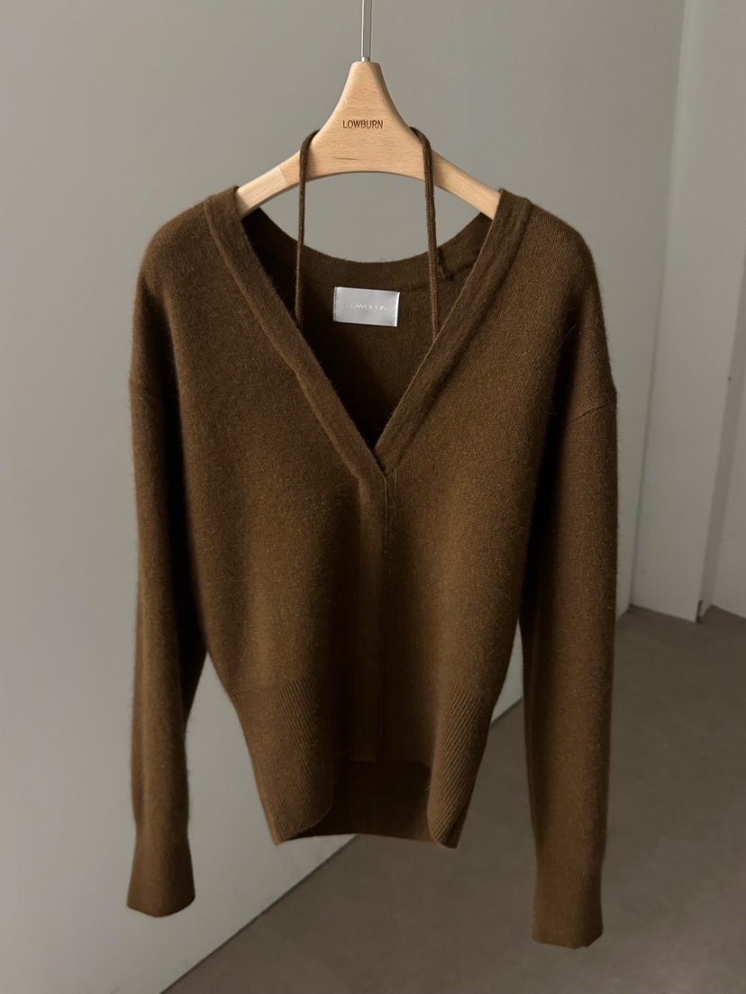 LOWBURN韓國直郵㊣女士新款時尚休閑25秋冬針織衫安哥拉羊毛LOWBURN針織衫圖色2