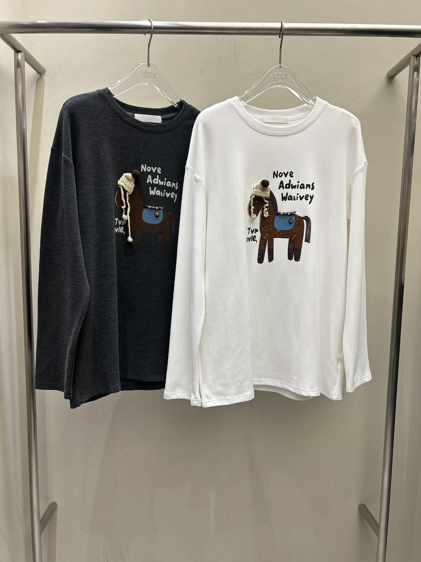 LATTE-P東大門㊣直郵女裝新品推薦25秋冬時尚職業休閑長袖T恤LATTE-P長袖T恤