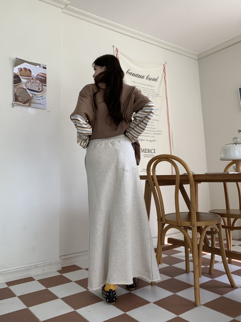 DE LINE韓國代購㊣女裝新品職業真品推薦25秋冬休閑長裙打折DE LINE長裙