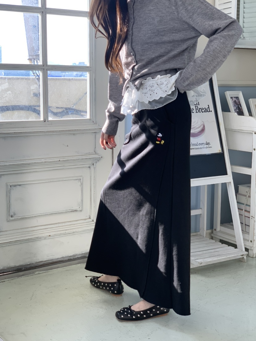 DE LINE韓國代購㊣女裝新品職業真品推薦25秋冬休閑長裙打折DE LINE長裙圖色2