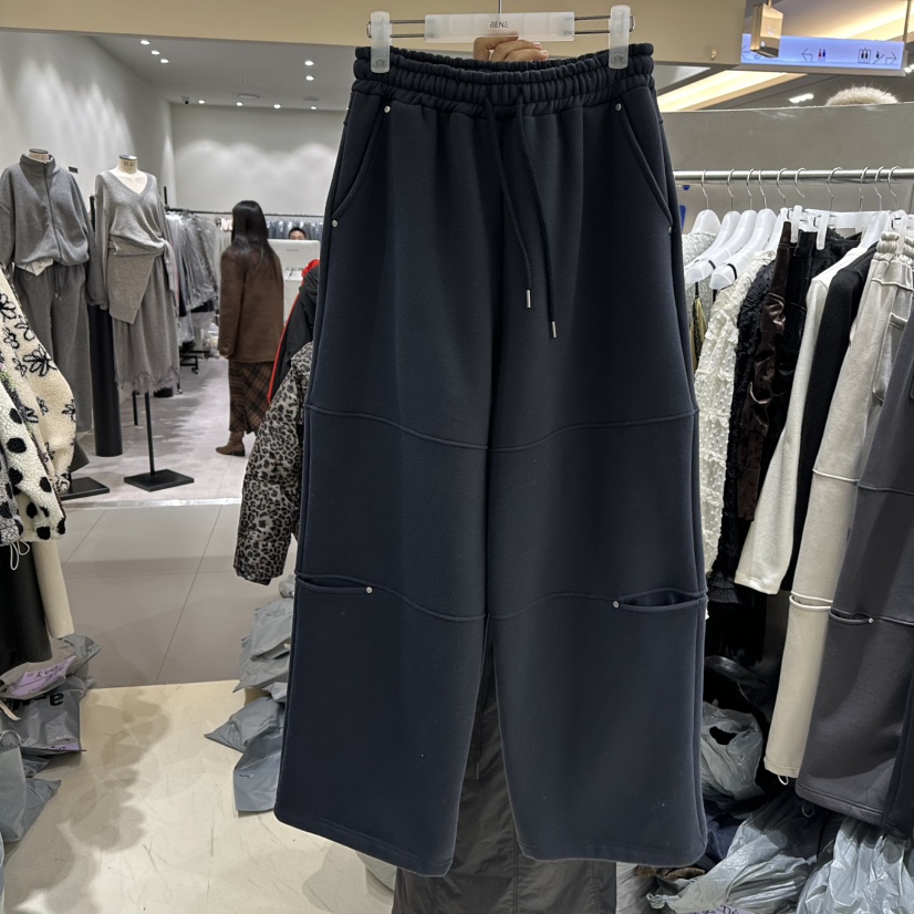 BENE東大門㊣實拍女裝新款人氣真品熱賣休閑時尚休閑褲加絨BENE休閑褲圖色4深藍色