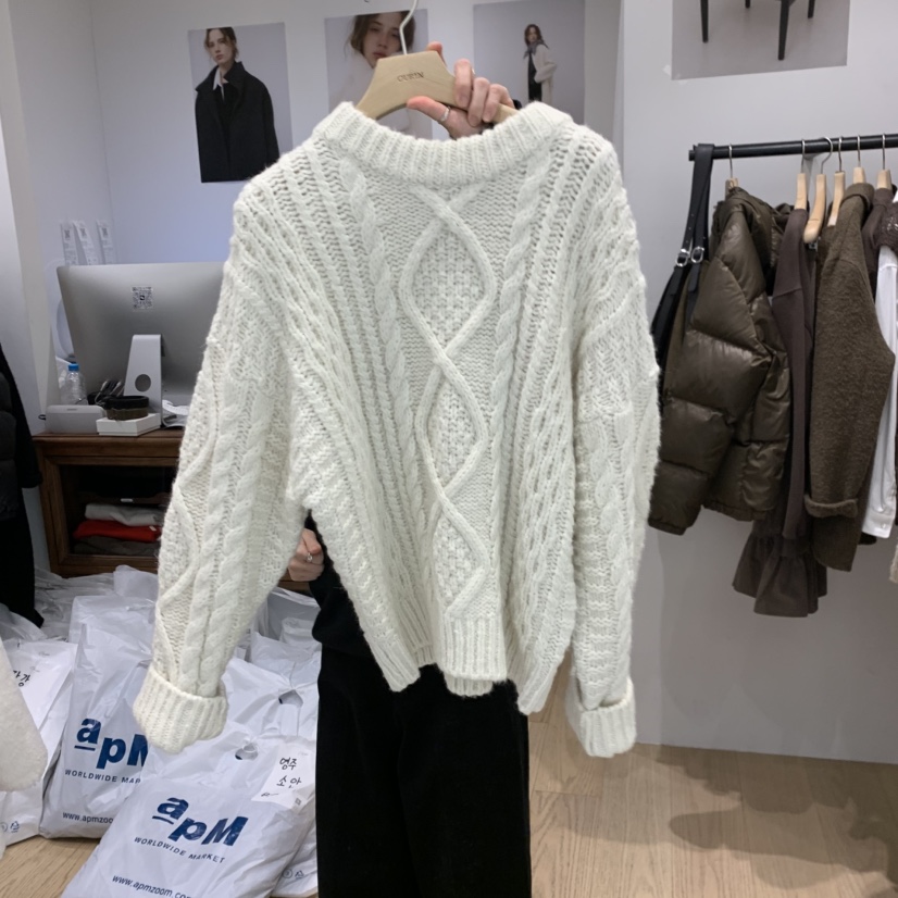 OURIN東大門㊣代購女裝新款熱賣25秋冬真品時尚休閑人氣毛衣OURIN毛衣圖色1