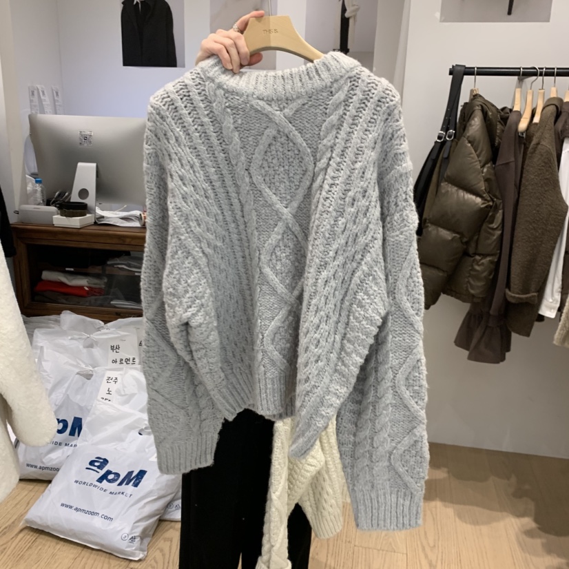 OURIN東大門㊣代購女裝新款熱賣25秋冬真品時尚休閑人氣毛衣OURIN毛衣圖色2