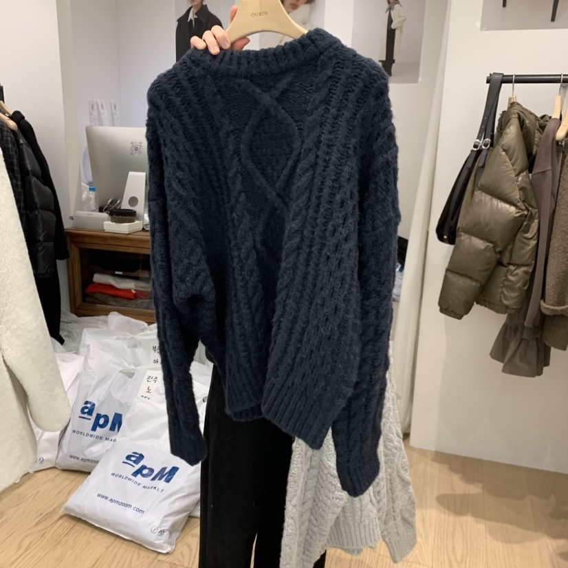 OURIN東大門㊣代購女裝新款熱賣25秋冬真品時尚休閑人氣毛衣OURIN毛衣圖色3