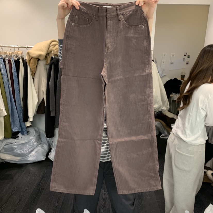 TAFFETA韓國代購㊣女裝新款熱賣25秋冬推薦休閑真品牛仔褲條紋TAFFETA牛仔褲圖色1