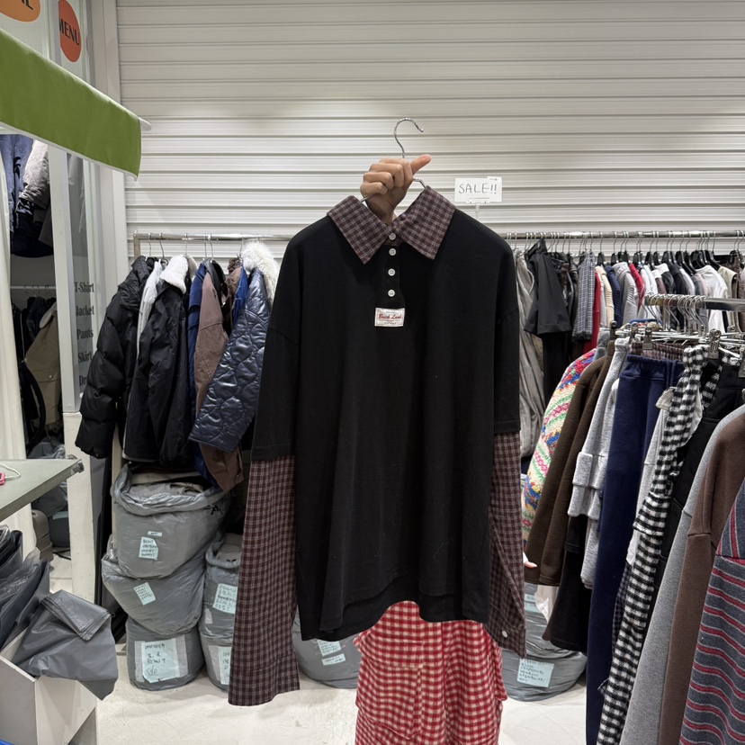 BRICKLANE韓國代購㊣女士新品真品休閑熱賣襯衫蕾絲衫假兩件BRICKLANE襯衫/蕾絲衫圖色2