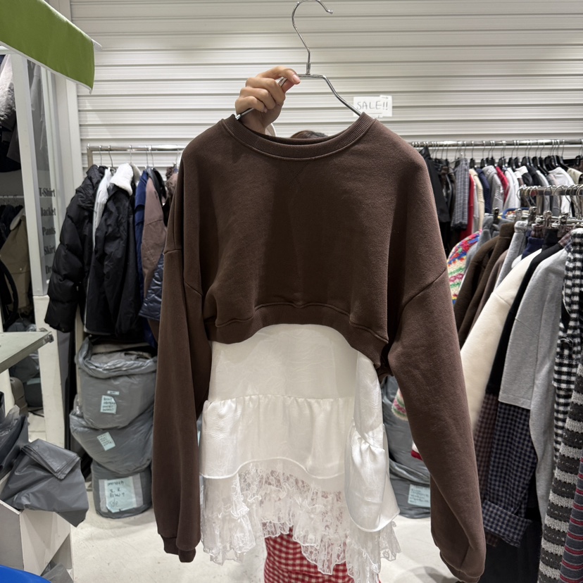 BRICKLANE韓國代購㊣女裝新品職業衛衣不含內搭加絨羊毛短款BRICKLANE衛衣圖色2