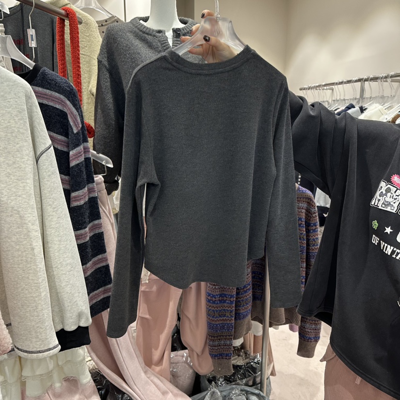 MIMME韓國直郵㊣女裝新款推薦熱賣休閑25秋冬時尚長袖T恤加絨MIMME長袖T恤