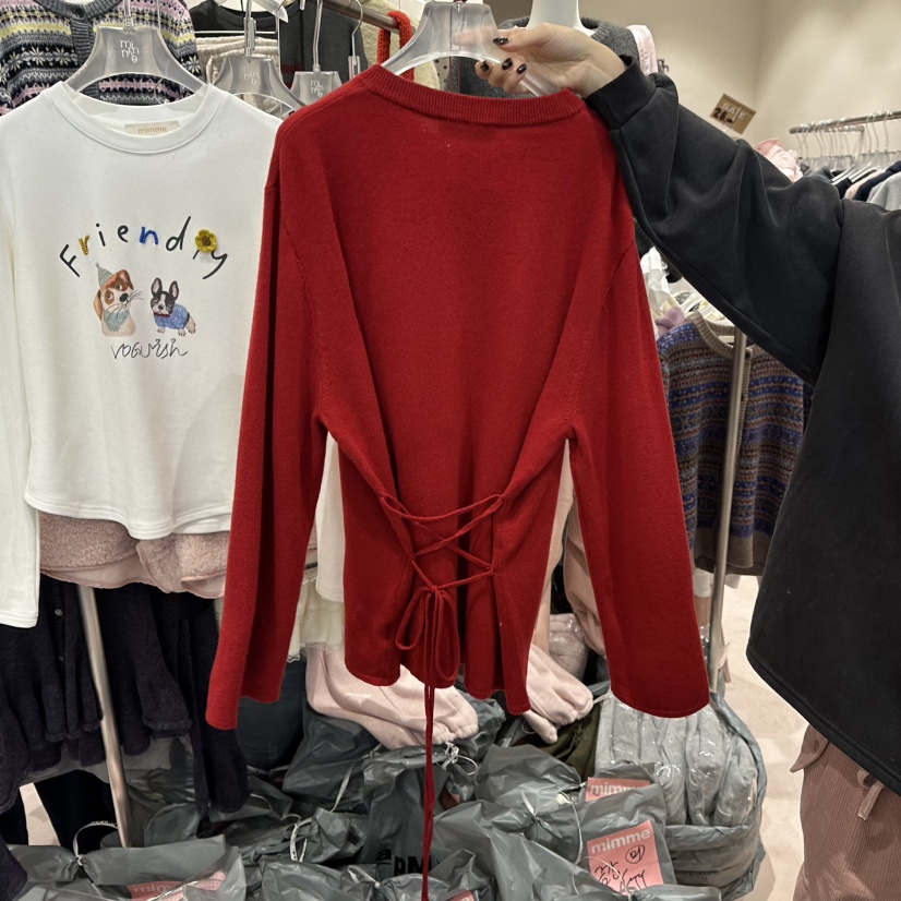 MIMME韓國直郵㊣女士新品真品時尚職業推薦人氣25秋冬針織衫紐扣MIMME針織衫