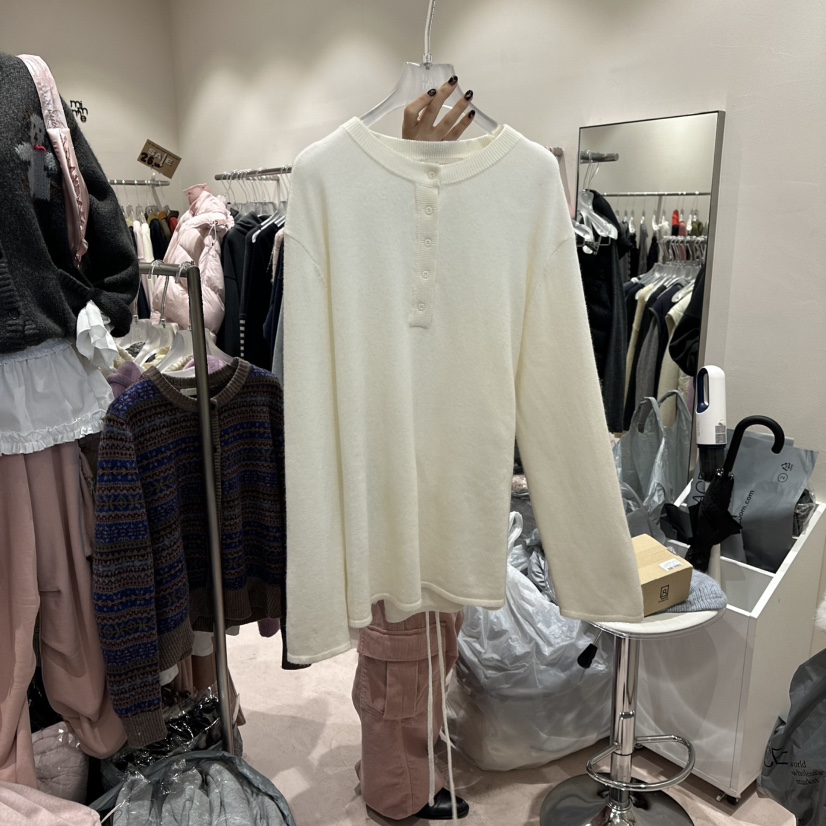 MIMME韓國直郵㊣女士新品真品時尚職業推薦人氣25秋冬針織衫紐扣MIMME針織衫圖色1