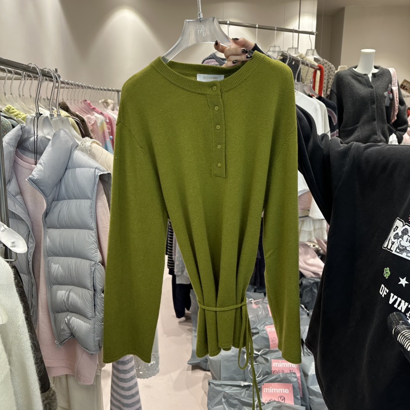 MIMME韓國直郵㊣女士新品真品時尚職業推薦人氣25秋冬針織衫紐扣MIMME針織衫圖色2