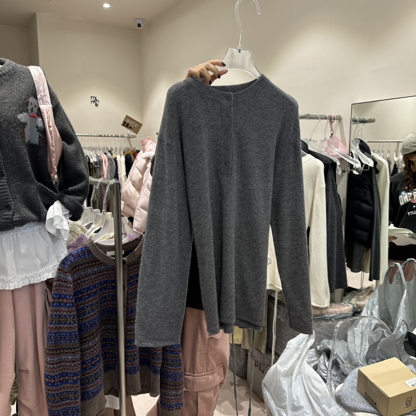 MIMME韓國直郵㊣女士新品真品時尚職業推薦人氣25秋冬針織衫紐扣MIMME針織衫圖色3