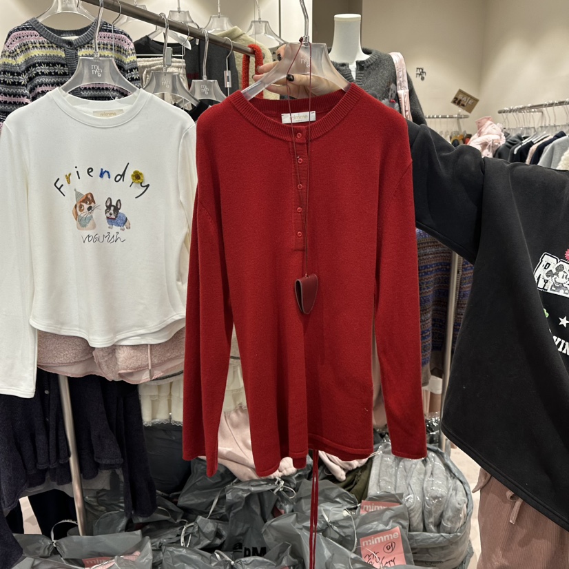MIMME韓國直郵㊣女士新品真品時尚職業推薦人氣25秋冬針織衫紐扣MIMME針織衫圖色4