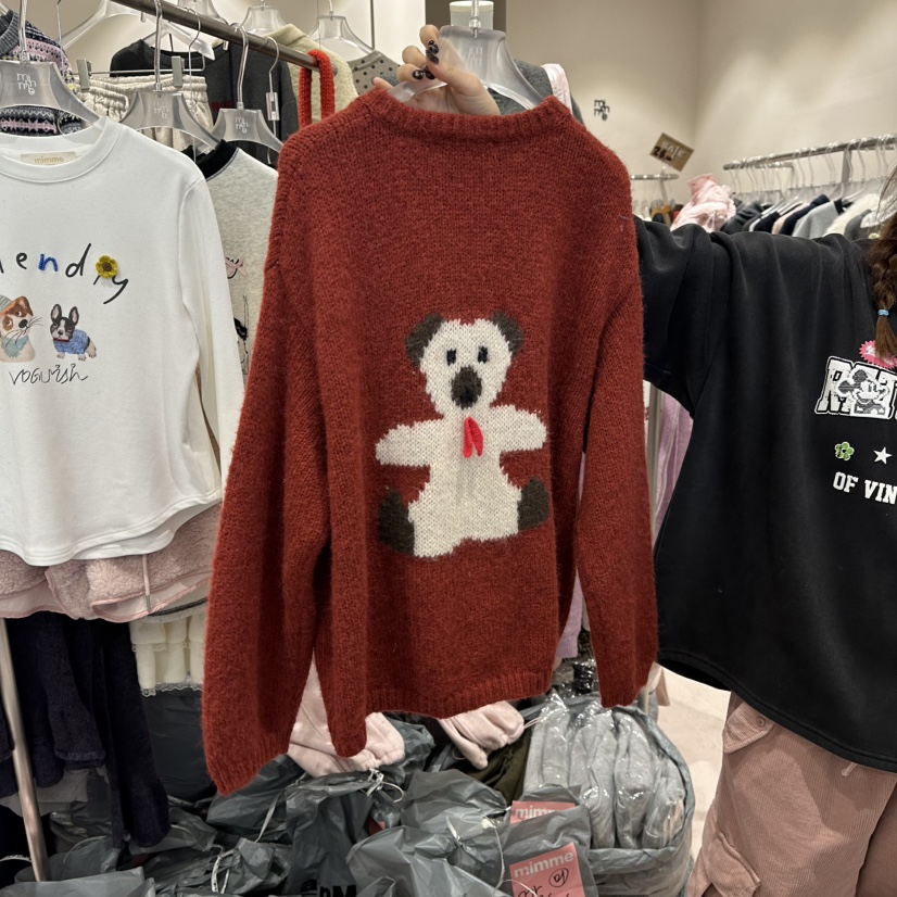 MIMME東大門㊣直郵女裝新款時尚職業真品熱賣人氣針織衫泰迪熊MIMME/LOOKK針織衫