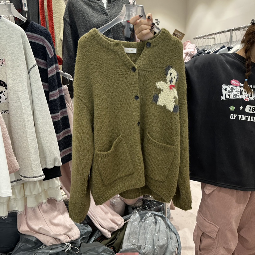 MIMME東大門㊣直郵女裝新款時尚職業真品熱賣人氣針織衫泰迪熊MIMME/LOOKK針織衫圖色1