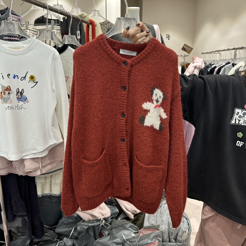 MIMME東大門㊣直郵女裝新款時尚職業真品熱賣人氣針織衫泰迪熊MIMME/LOOKK針織衫圖色3