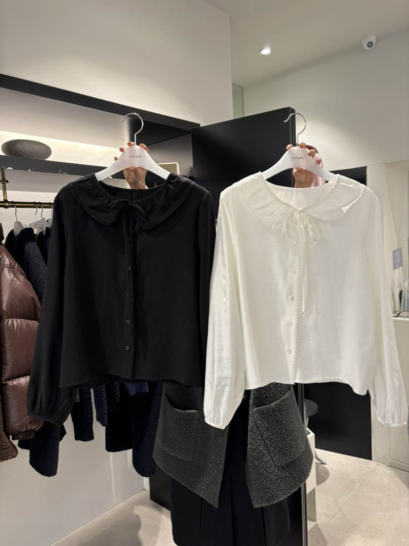 CREAM-P東大門㊣代購女士新款時尚人氣推薦休閑襯衫蕾絲衫CREAM-P襯衫/蕾絲衫