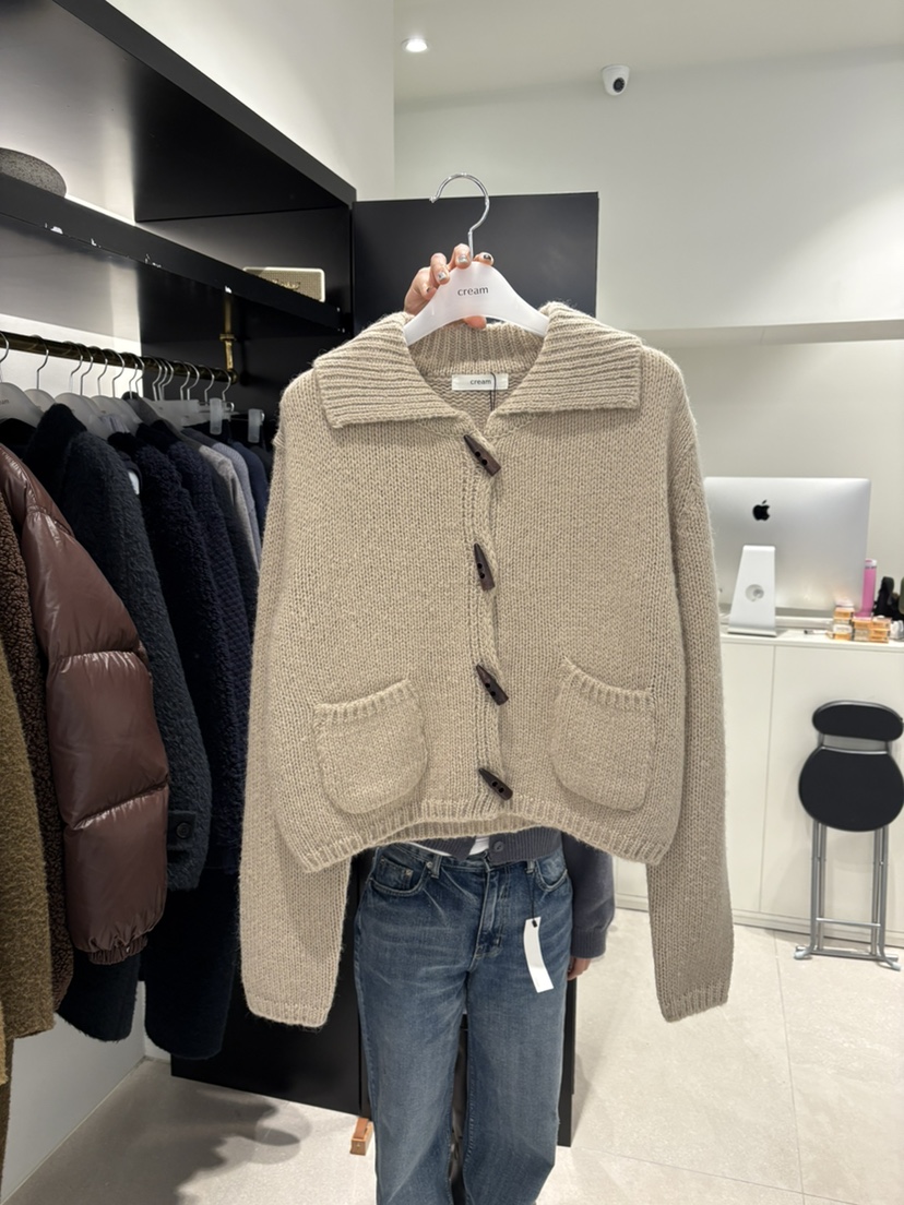 CREAM-P韓國直郵㊣女士新款職業推薦25秋冬真品針織衫開衫CREAM-P針織衫圖色1