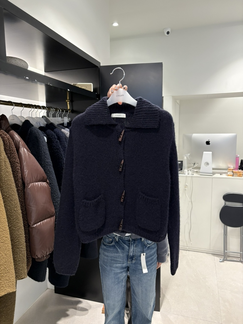 CREAM-P韓國直郵㊣女士新款職業推薦25秋冬真品針織衫開衫CREAM-P針織衫圖色3