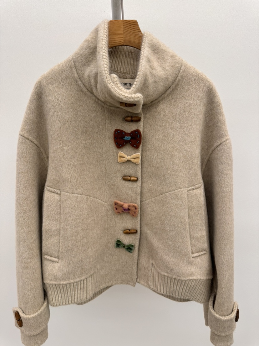 THORE韓國直郵㊣女士新款休閑人氣推薦真品時尚熱賣短款大衣THORE短款大衣圖色1