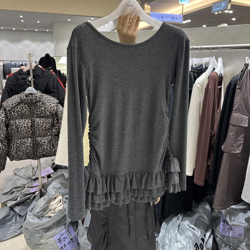 BENE東大門㊣代購女裝新品人氣25秋冬休閑時尚熱賣職業長袖T恤BENE長袖T恤圖色3