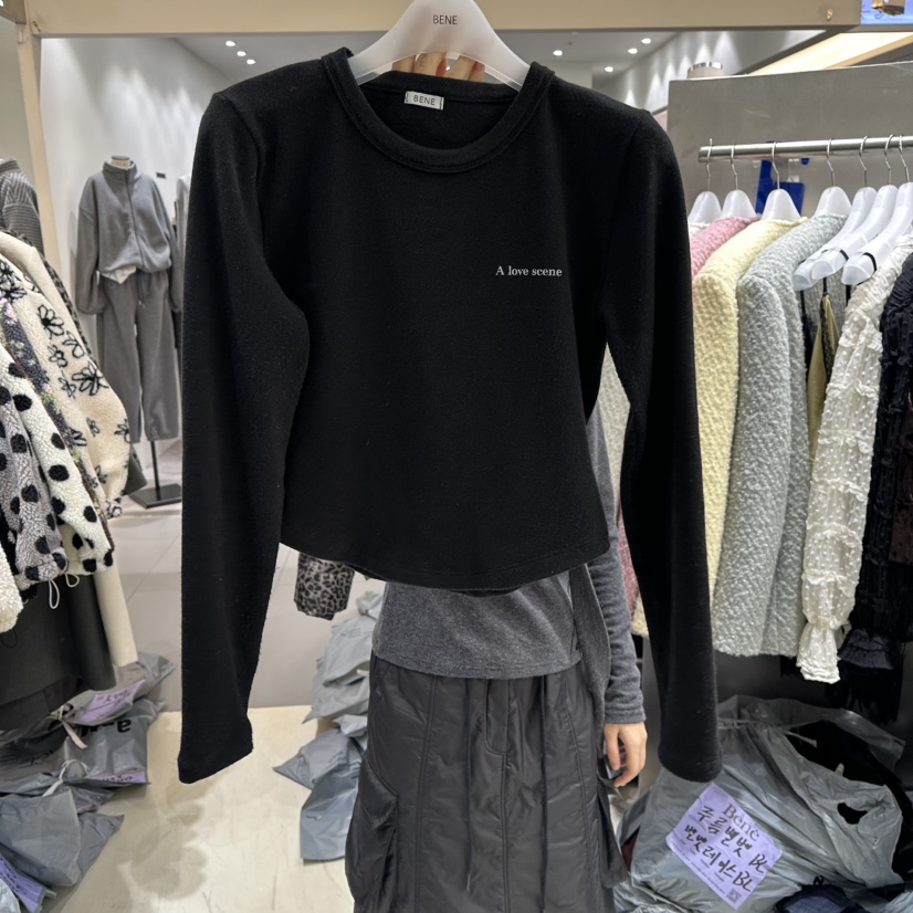 BENE東大門㊣代購女士新品真品人氣25秋冬職業熱賣休閑長袖T恤BENE長袖T恤圖色2黑色